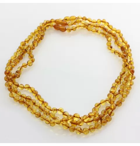 3 Honey BAROQUE beads Baltic amber adult necklaces 50cm
