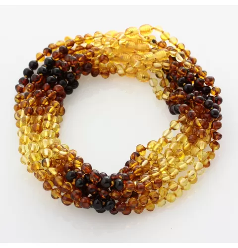 10 Rainbow BAROQUE Baltic amber teething necklaces 33cm