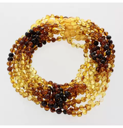 10 Rainbow BAROQUE Baltic amber teething necklaces 33cm