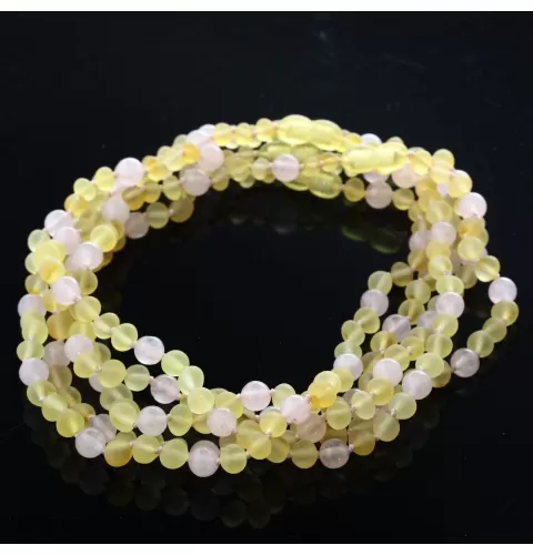 5 Raw Lemon Gems Baltic Amber teething necklaces 33cm