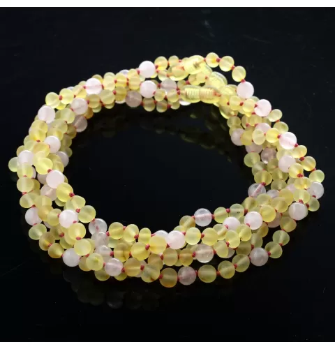 5 Raw Lemon Gems Baltic Amber teething necklaces 33cm