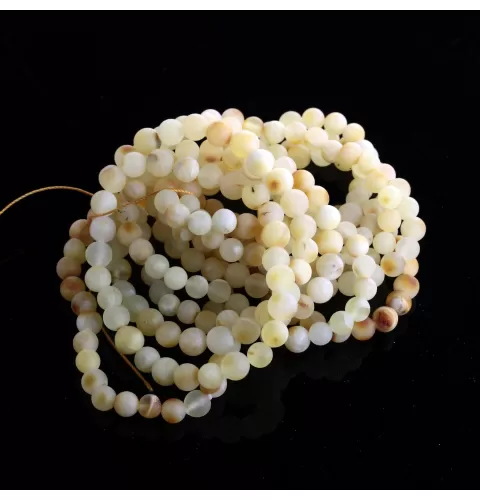 10 Raw Milk Stretch ROUND Baltic amber bracelets 19cm