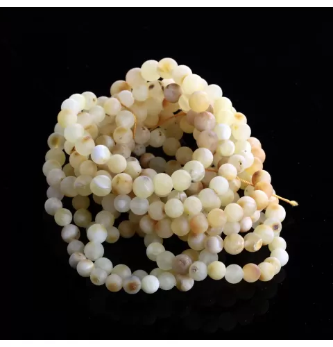 10 Raw Milk Stretch ROUND Baltic amber bracelets 19cm