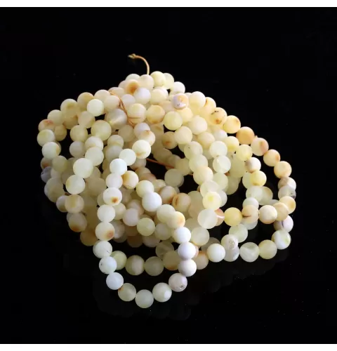 10 Raw Milk Stretch ROUND Baltic amber bracelets 19cm