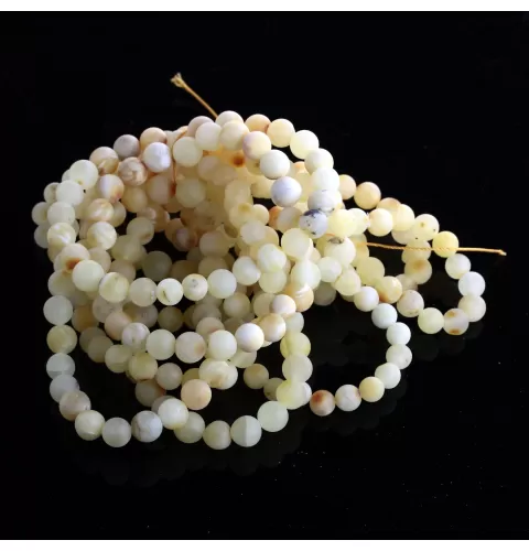 10 Raw Milk Stretch ROUND Baltic amber bracelets 19cm