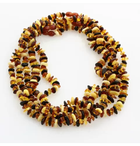 5 Multi CHIPS Baltic amber necklaces 45cm