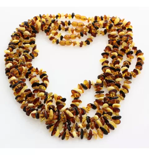 5 Multi CHIPS Baltic amber necklaces 55cm