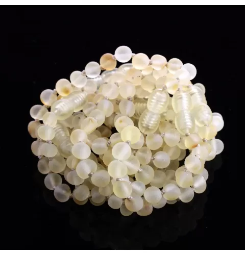 10 Raw Lemon BAROQUE teething Baltic amber bracelets 14cm