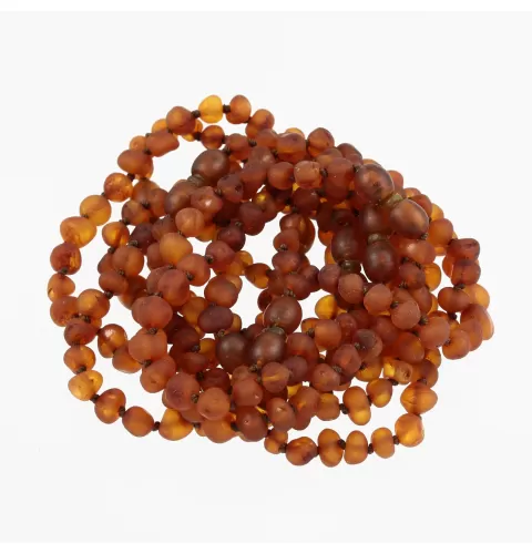 10 Raw Pop Cognac BAROQUE Baltic amber teething bracelets 16cm
