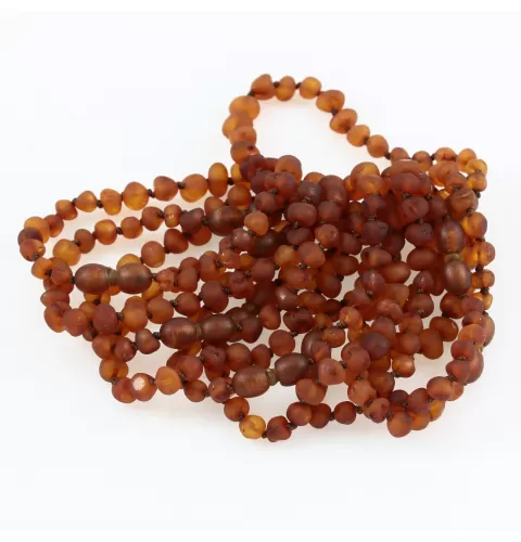 10 Raw Pop Cognac BAROQUE Baltic amber teething bracelets 16cm