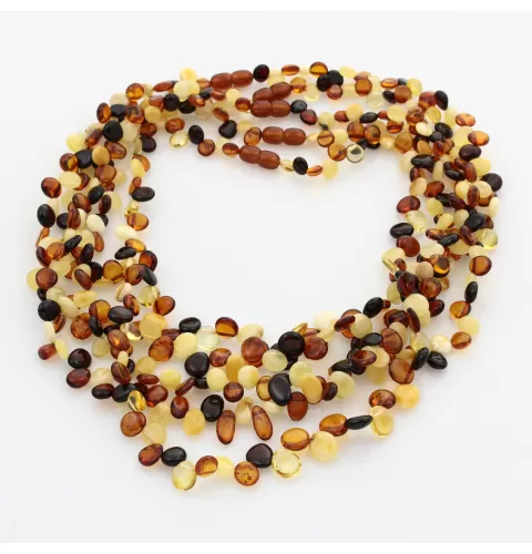 5 Multi Leaf Baltic amber Choker Leaves Necklace 46cm