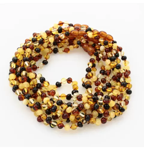 10 Multi BAROQUE Baltic amber teething necklaces 33cm
