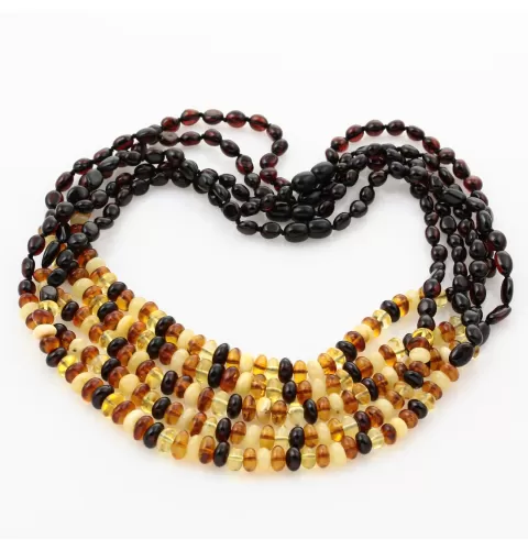 5 Composition Button beads Baltic amber necklace 48cm