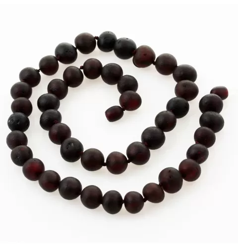 Raw Big Cherry BAROQUE beads Baltic amber necklace 51cm