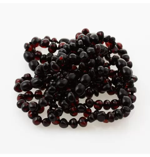10 Big Cherry BAROQUE Baltic amber teething bracelets 14cm