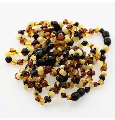 10 Multi BAROQUE Baltic amber teething bracelets 14cm