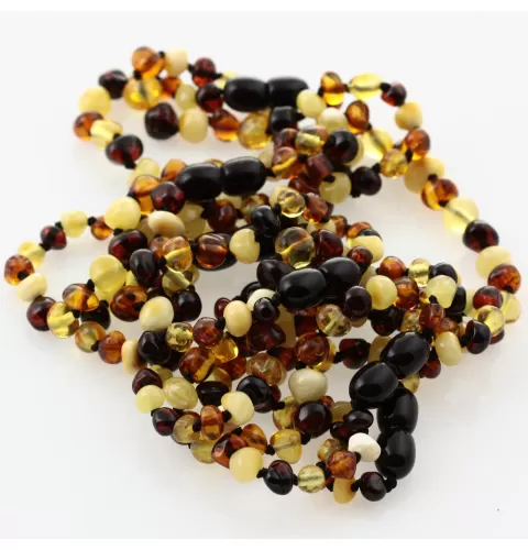 10 Multi BAROQUE Baltic amber teething bracelets 14cm