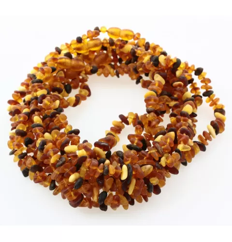 10 Raw Multi CHIPS Baltic amber teething necklaces 32cm