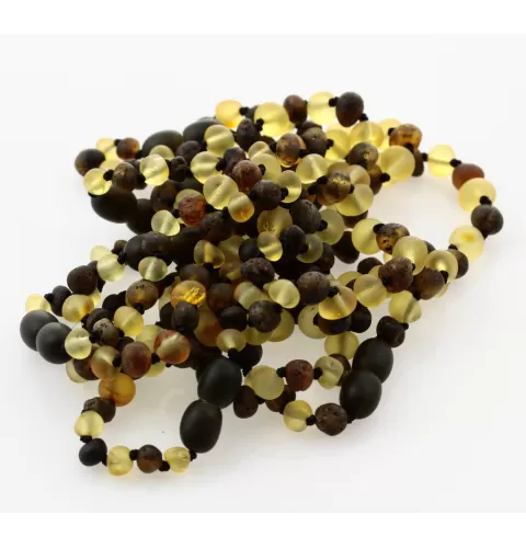 10 Raw Multi BAROQUE Baltic amber teething bracelets 14cm