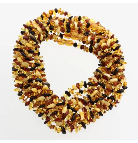 10 Multi CHIPS Baltic amber teething Baby necklaces 32cm