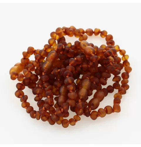 10 Raw Cognac BAROQUE Baltic amber teething bracelets 15cm
