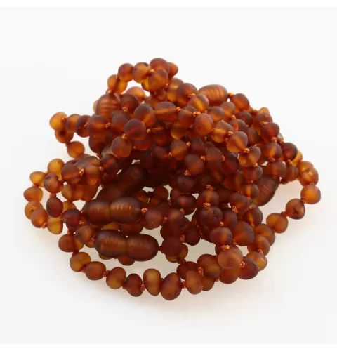 10 Raw Cognac BAROQUE Baltic amber teething bracelets 14cm