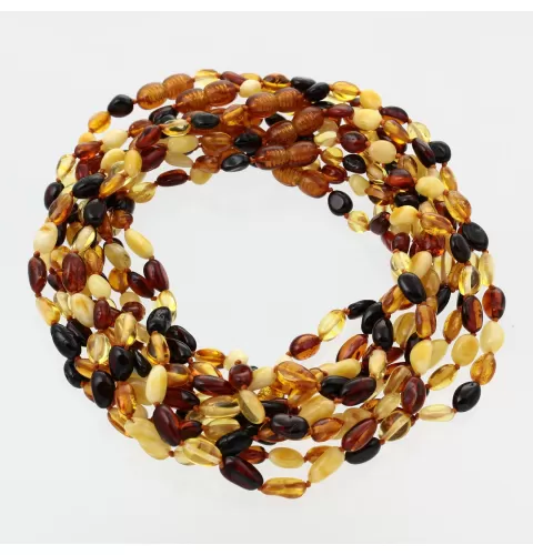 10 Multi BEANS Baby teething Baltic amber necklaces 33cm