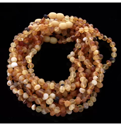 10 Raw Mix BAROQUE Baltic amber teething necklaces 28cm