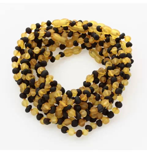 10 Raw Multi BAROQUE Baltic amber teething necklaces 28cm