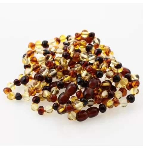 10 Multi BAROQUE Baltic amber teething bracelets 14cm