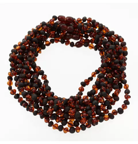 10 Multi BAROQUE teething Baltic amber necklaces 32cm
