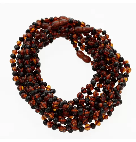 10 Multi BAROQUE teething Baltic amber necklaces 32cm