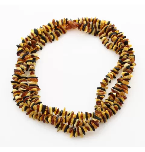 3 Multi CHIPS Baltic amber necklaces 47cm
