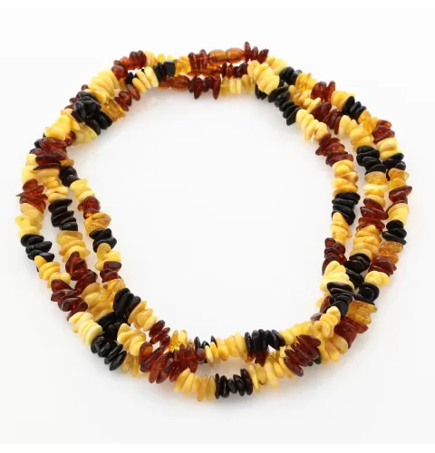 3 Rainbow CHIPS Baltic amber necklaces 46cm