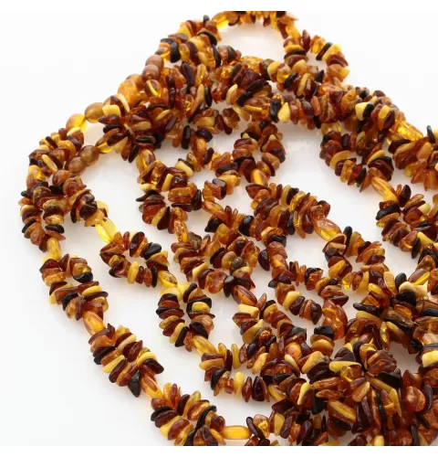 4 Multi line CHIPS Baltic amber necklaces 51cm