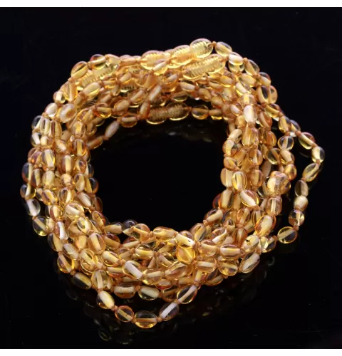 10 Honey BEANS Baby teething Baltic amber necklaces 28cm