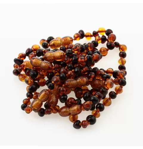 10 Multi BAROQUE Baltic amber teething bracelets 14cm