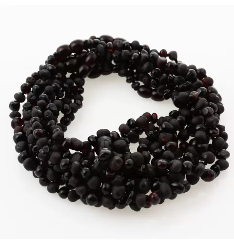 10 Cherry Raw BAROQUE teething Baltic amber necklaces 32cm