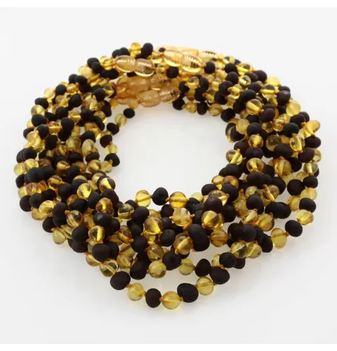 10 Multi BAROQUE teething Baltic amber necklaces 32cm