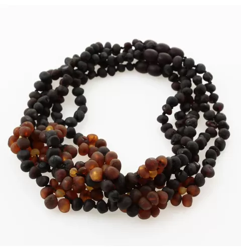 5 Raw Flower BAROQUE teething Baltic amber necklaces 32cm