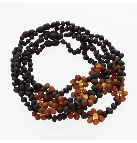 5 Raw Flower BAROQUE teething Baltic amber necklaces 32cm