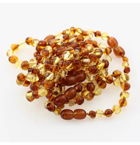 10 Multi BAROQUE Baltic amber teething bracelets 12cm