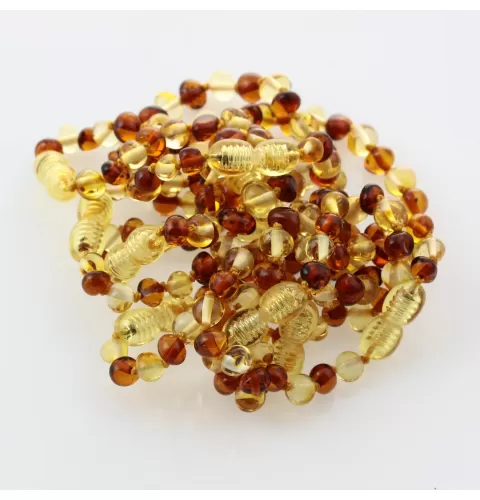 10 Multi BAROQUE Baltic amber teething bracelets 12cm