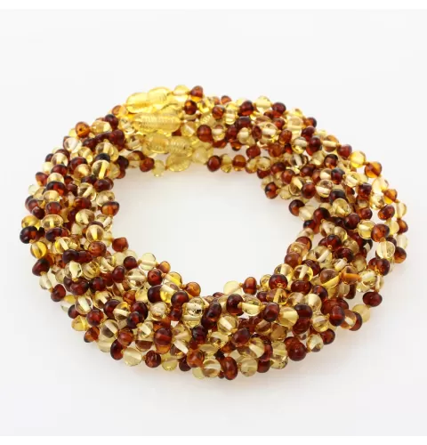 10 Multi BAROQUE teething Baltic amber necklaces 32cm