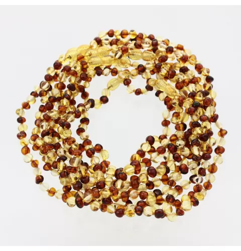 10 Multi BAROQUE teething Baltic amber necklaces 32cm