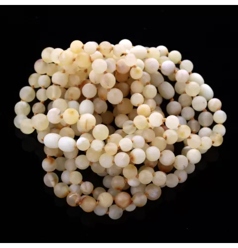 10 Raw Milk ROUND Baltic amber bracelets 19cm
