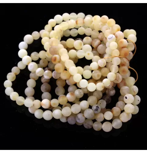 10 Raw Milk Stretch ROUND Baltic amber bracelets 19cm