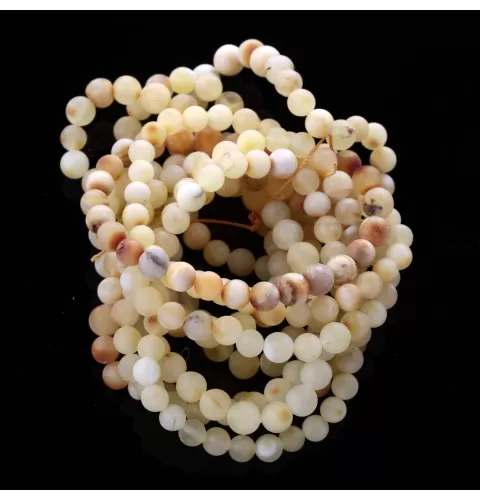 10 Raw Milk Stretch ROUND Baltic amber bracelets 19cm