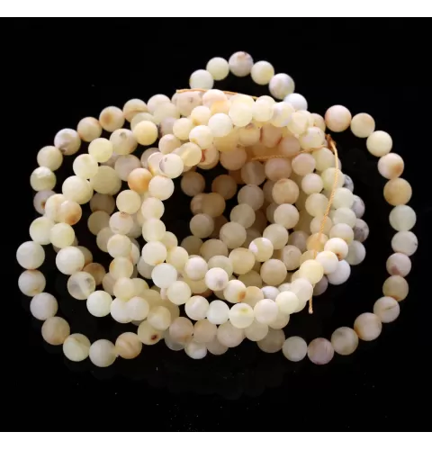 10 Raw Milk Stretch ROUND Baltic amber bracelets 19cm