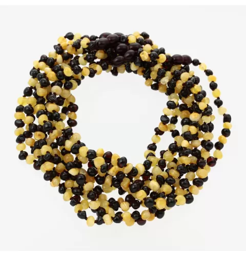 10 Multi BAROQUE teething Baltic amber necklaces 32cm